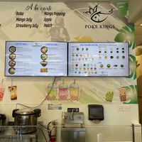 Menu on the wall   at Poke Kings in Holladay