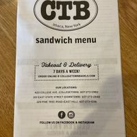Menu 1  at Collegetown Bagels - Pine Tree Rd in Ithaca