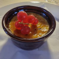 Cream catalana Vegan, caramelised soy milk cream with brown sugar
 at Ristorante dei Poeti in Sirmione