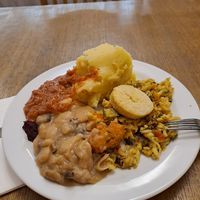 A selection from their extensive buffet. at Zdravy Zivot in Brno