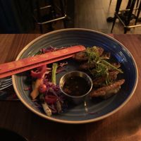 Potstickers we’re delish  at Pinky's in Boston