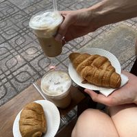 Pain au chocolat, Croissant und Vanilla Chay Latte💛  at O Plant-based - Nguyễn Đình Chiểu in Ho Chi Minh City