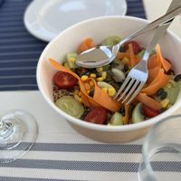 Vegan salad  at Villa del Mare in Sinnai