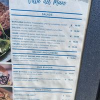 Menu  at Villa del Mare in Sinnai