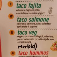 Taco veg menu at Corazón by Emporio in Ladispoli