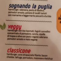 Hamburger veg menu at Corazón by Emporio in Ladispoli