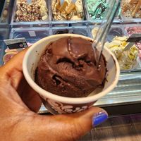 Dark chocolate raspberry at Gelato Mania V&A Waterfront in Cape Town