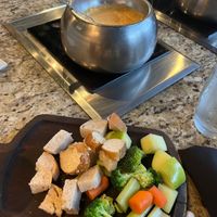 Vegan Cheese pot-Vegan cheese is nut-based at The Melting Pot in Jacksonville