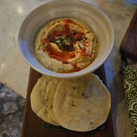 Hummus with pita at Ulu Garden in Pecatu