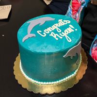 Vanilla cake with dolphin decoration  at The Cake Bar in Denver