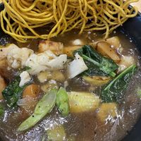Vegan crispy noodles with vegetables and Tofu   at House Café in Phuket