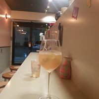 Lychee and Kiwi White Sangria at WILL YOU CURRY ME? in Fukuoka
