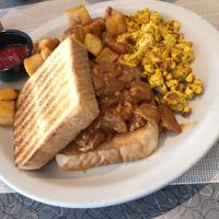 Vegan BBQ Breakfast w/ side of avocado. at Allston Diner in Allston