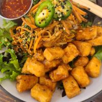 Bibimbap platter at Forgotten Tonic in St Augustine