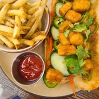 Banh Mi sandwich with fries at Forgotten Tonic in St Augustine