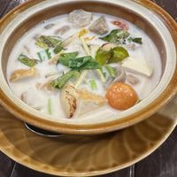  Coconut soup with mushrooms and tofu  at Phakhao Lao Restaurant in Vientiane