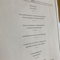 Tasty and very vegan-friendly lunch menu today in Seili!  at Restaurant Seili in Nagu