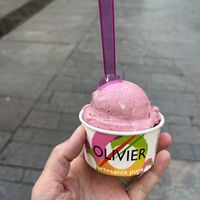 Mixed berry and coconut flavour   at Gelateria Italiana Olivier in Sitges