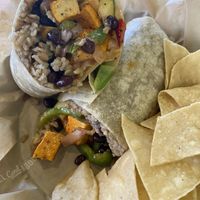 Tofu and veggies burrito  at Sharky's Woodfired Mexican Grill in Palmdale
