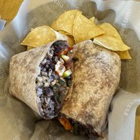 Veggies and tofu burrito   at Sharky's Woodfired Mexican Grill in Palmdale