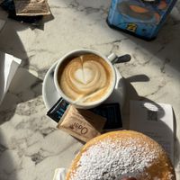 Colazione con cappuccino di soia e ciambella vegana  #Veganuary at Oasi Bar in Castelvetrano