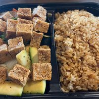 Vegan Tofu Hibachi-includes mixed veggies at Red Bowl in Jacksonville