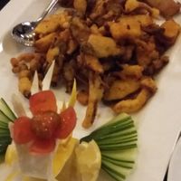 Gan guo mo gu: various types of deep-fried mushrooms with spring rolls at Eat East in Stockholm