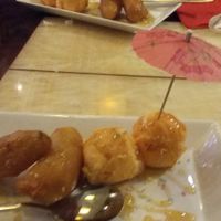 Fried banana with ice cream at Eat East in Stockholm