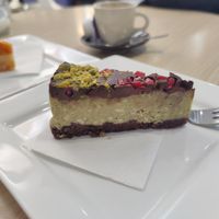 Pistachio chocolate cake at Anda Cukrászda és Kávézó Vác in Vac