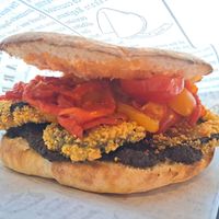 Vegetarian Puccia (sans cheese) at Barmezzo - YellowSquare Firenze in Florence