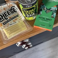 Cheese and chocolate and canned Dahl  at Highland Wholefoods in Inverness
