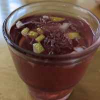 Fruit compote with lemon. (Sweet!) at Bulve (Potato) in Gargzdai