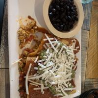Vegan enchiladas (I took a bite sorry haha)  at La Catrina in Ellijay
