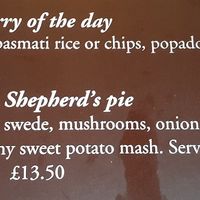 Menu options at The Old Stag in Conwy