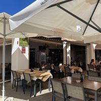 Outdoor seating    at El Olivo in Frigiliana
