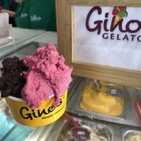 Chocolate and pomegranate  at Gino's Gelato in Westport