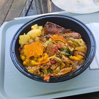 It mix of 6 diferent plates at Uptown Veg BK in Brooklyn