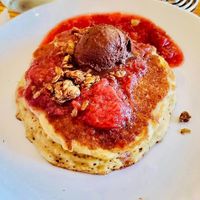 strawberry nutella pancakes at Cleveland Vegan in Lakewood