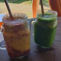 Icy dragon and plant medicine smoothie at Orion Cafe in Koh Phangan