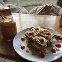 Raw lasagne - was SO tasty. The sauces really made the dish!  at Orion Cafe in Koh Phangan