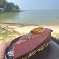 Raw vegan cheesecake   at Orion Cafe in Koh Phangan