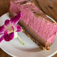 Raspberry cheesecake at Orion Cafe in Koh Phangan