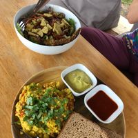 Tofu egg and Cesar slate   at Orion Cafe in Koh Phangan