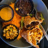 Inside of the vegan breakfast and black bean empanadas at Makers & Finders - Henderson in Henderson