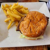 A vegan burger at Huacafuckinchina in Ica