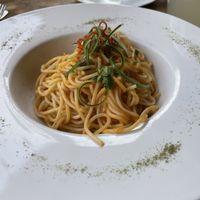 Pasta in red pepper sauce (vegan? I hope so)  at Huacafuckinchina in Ica