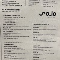 Menu  at So_Lo Café in Rio De Janeiro