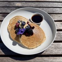 Vegan chia pancakes  at Zoku in Vienna