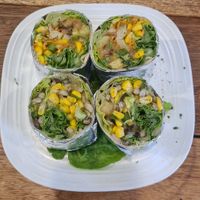 Vegan meat and vegan mushroom wrap. at Wrappy Yappy in Penang