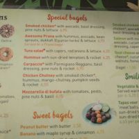 Menu at Bagels & Beans in Eindhoven